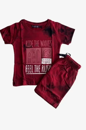 Marron Tie Dye shorts set