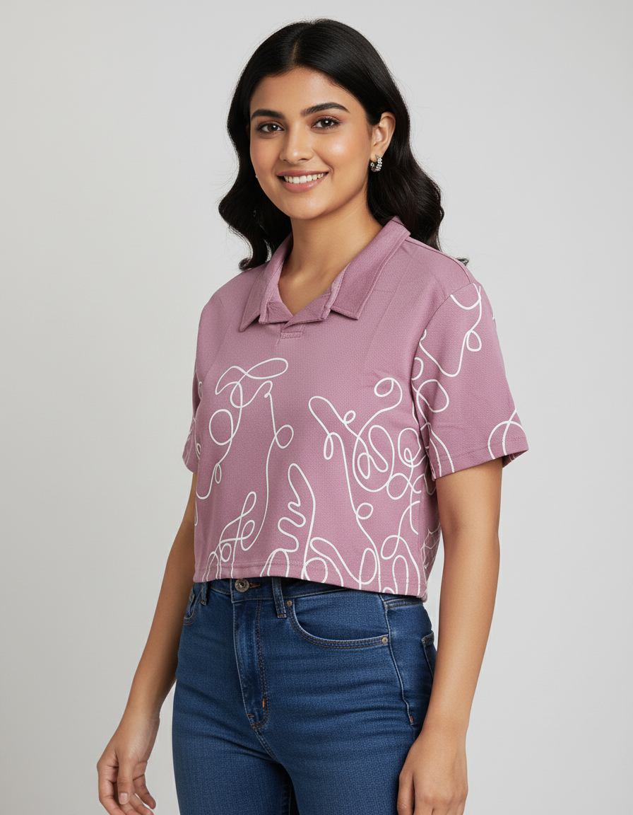 Collar Crop Top
