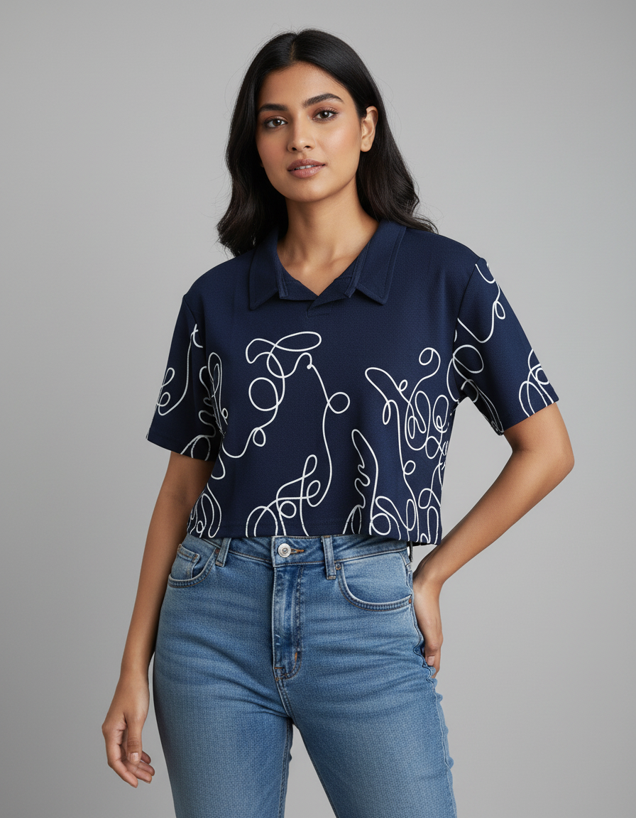 Collar Crop Top