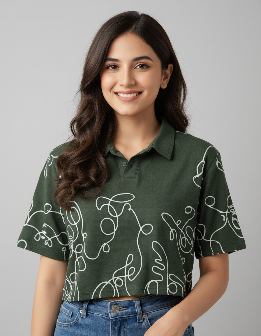 Collar Crop Top