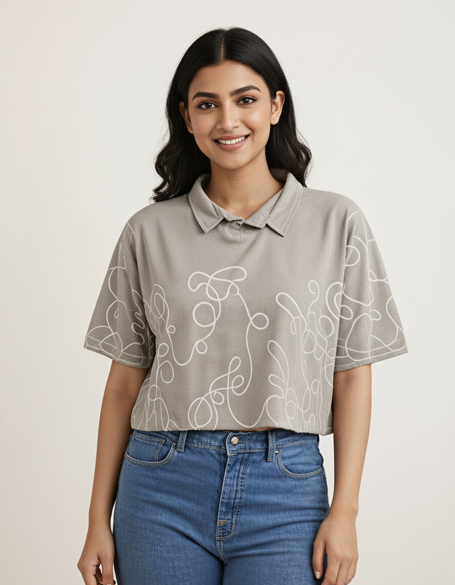 Collar Crop Top