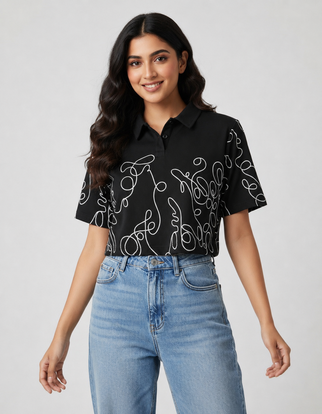 Collar Crop Top