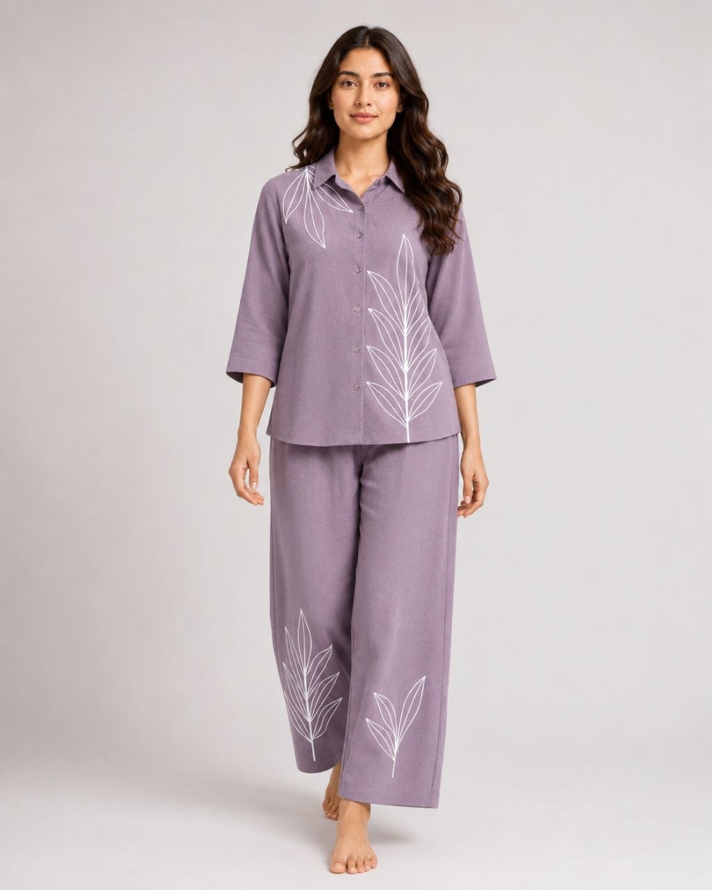 Violet Collar Palazzo set
