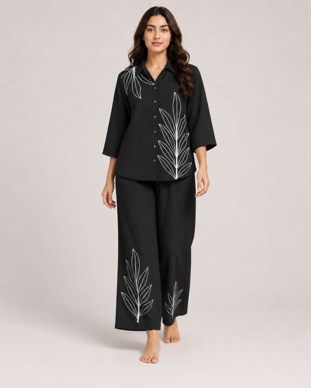 Black Collar Palazzo set