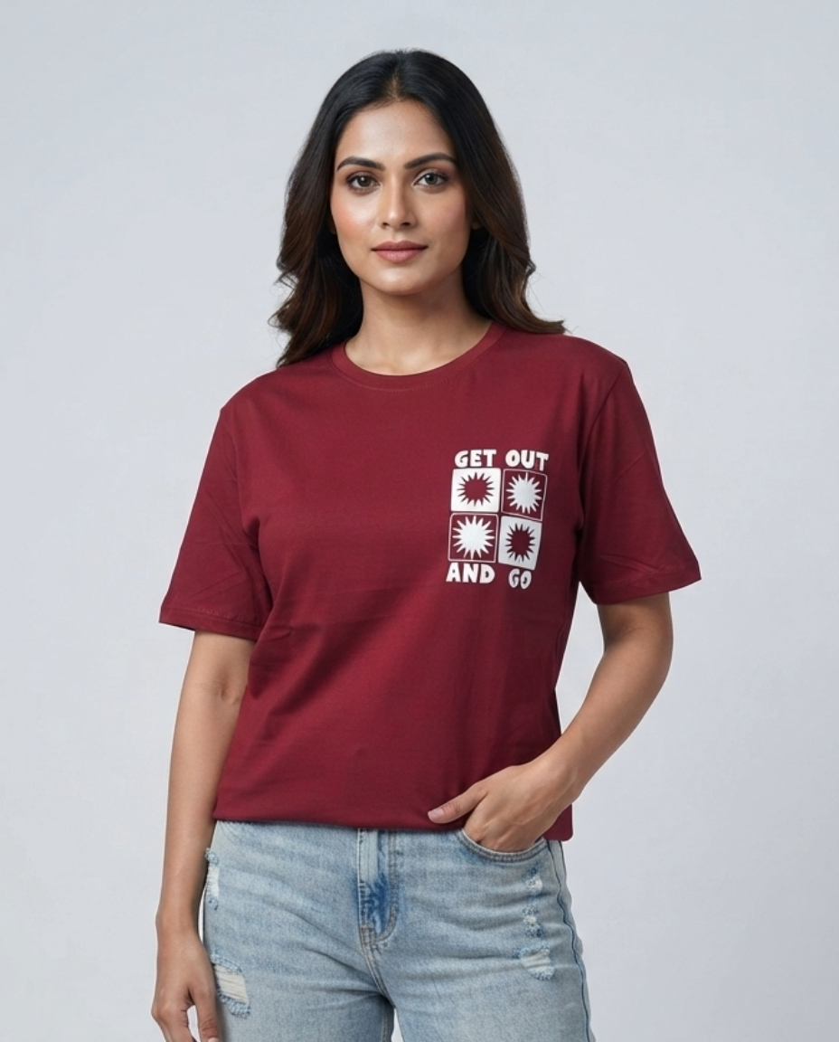 Grey  Solid T shirt