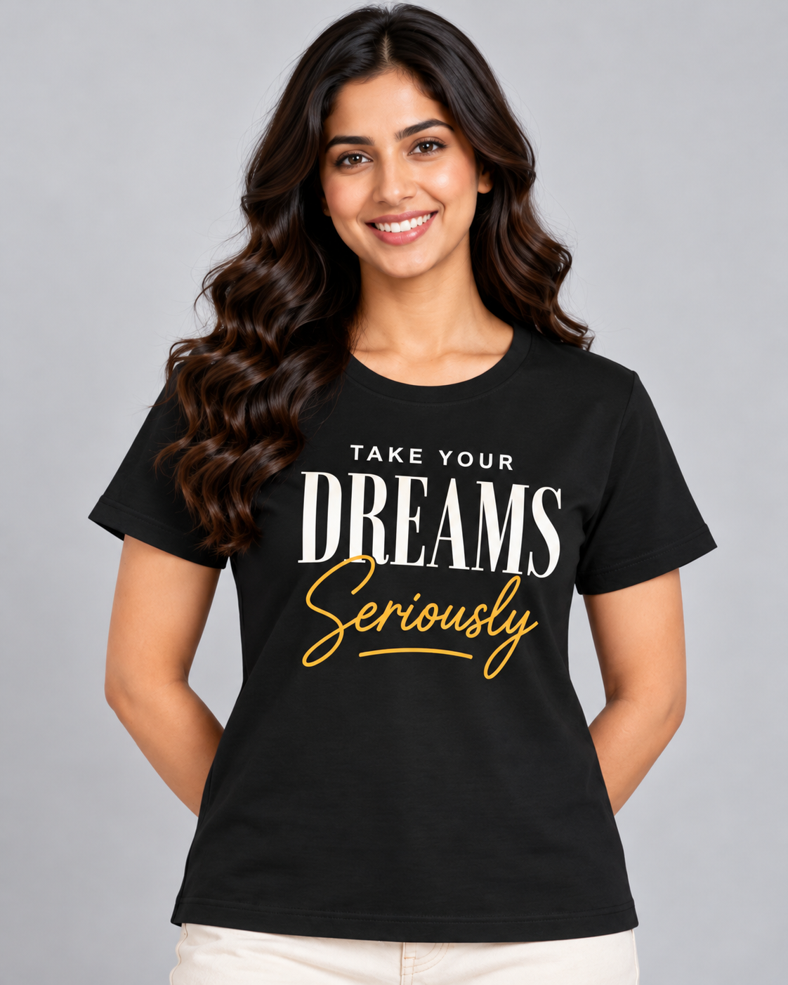 Jet Black Solid T shirt