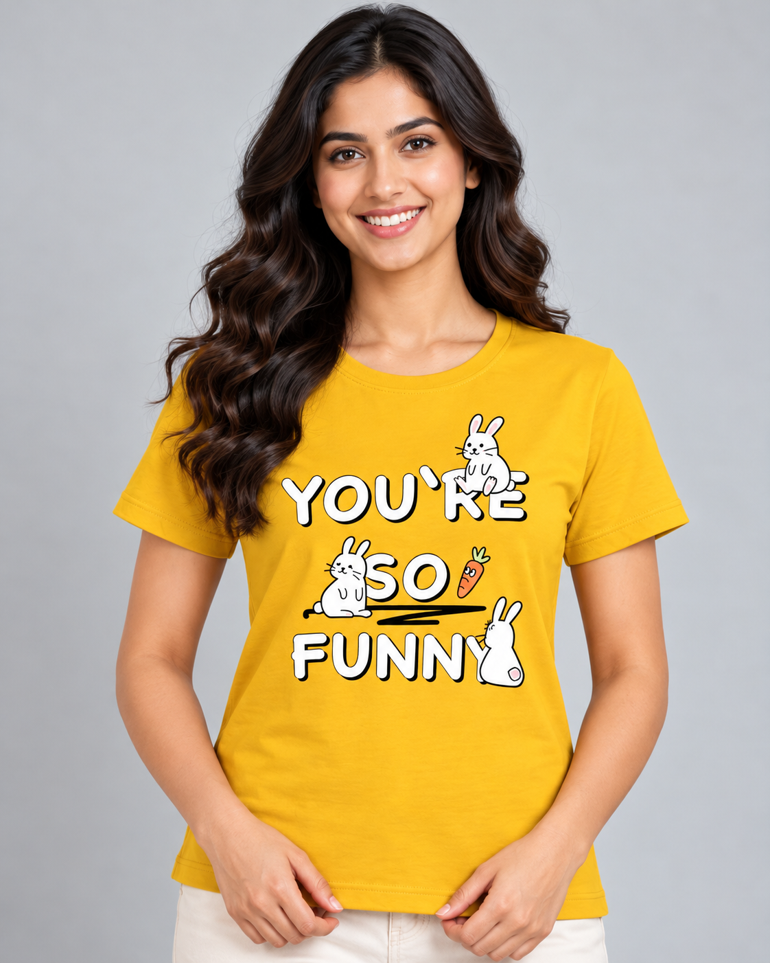 Mustard Yellow Solid T shirt