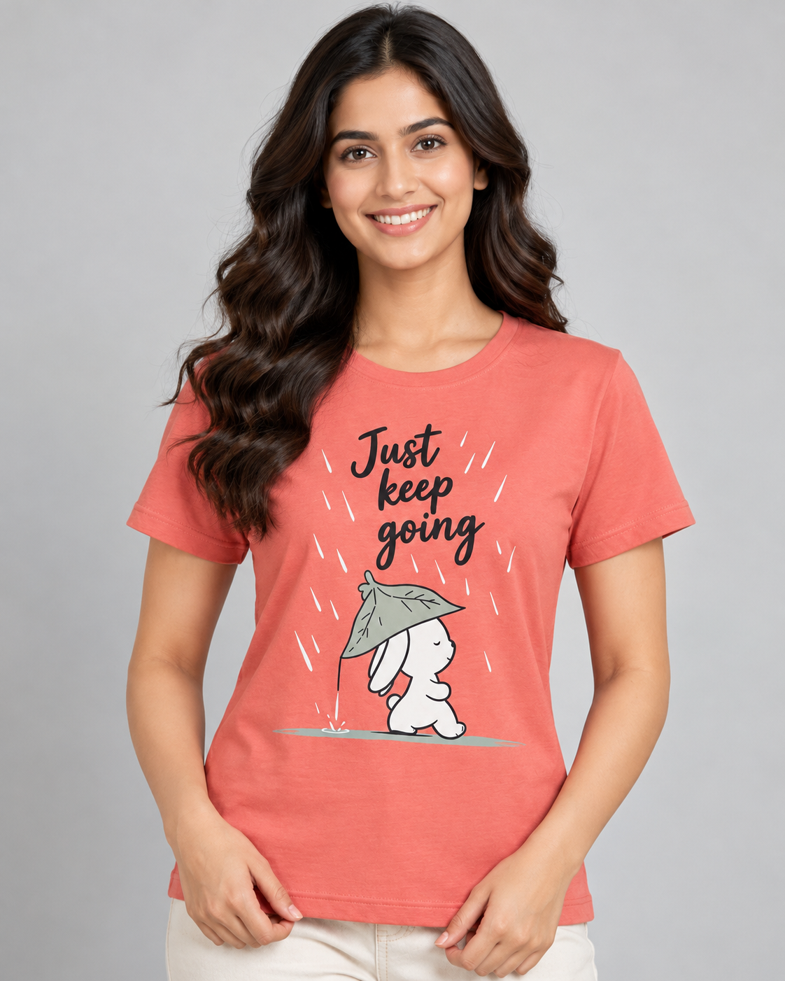 Coral Solid T shirt