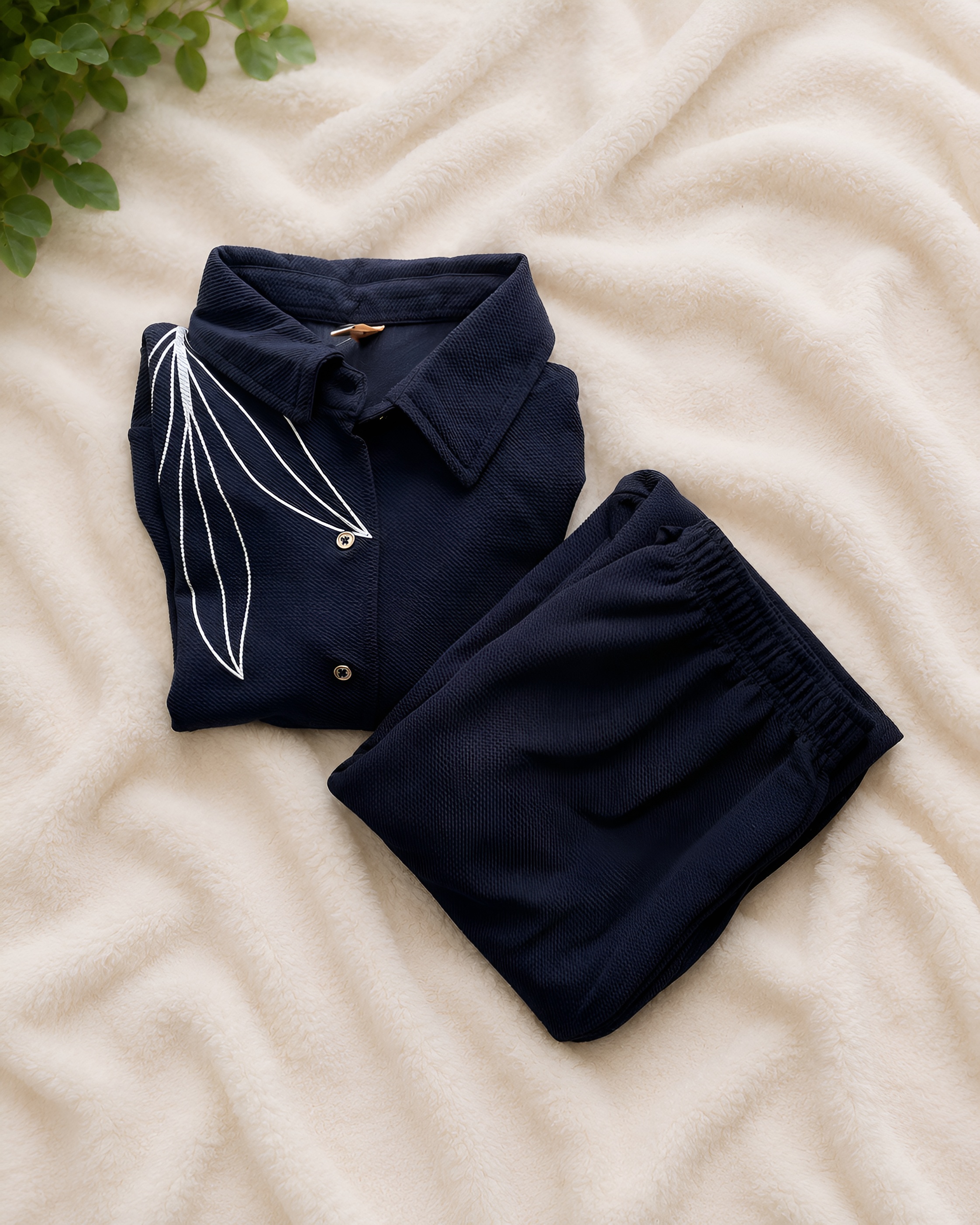 Navy Collar Palazzo set - View 2