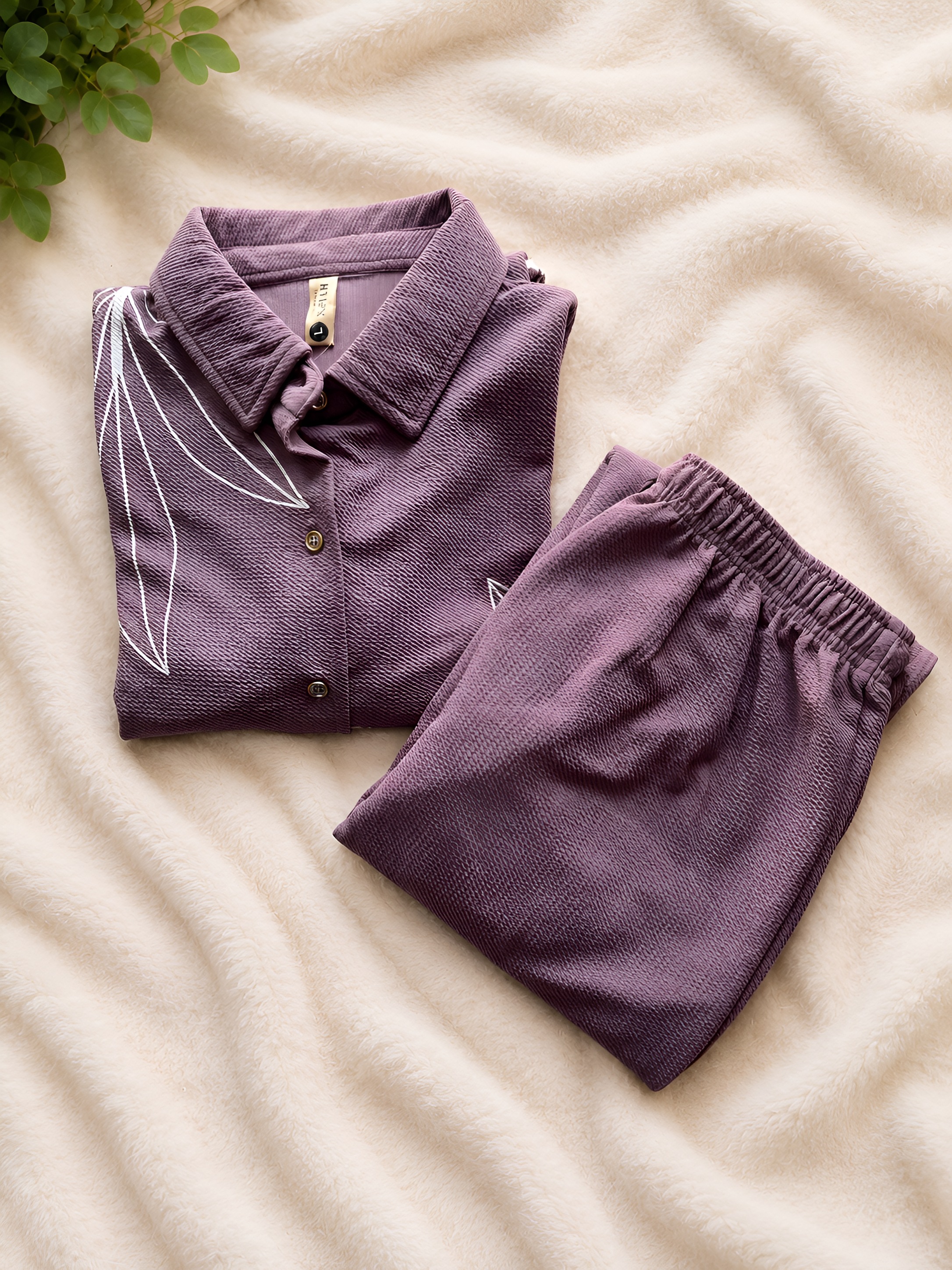Violet Collar Palazzo set - View 2