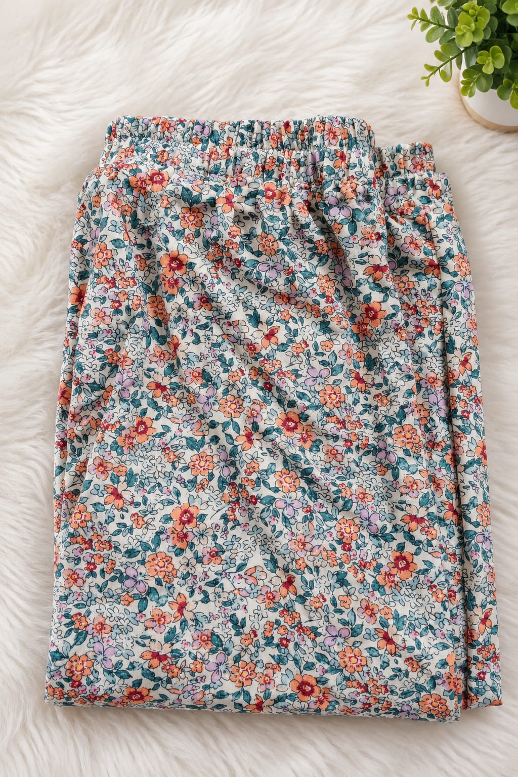 Printed Viscose Palazzo with Elasticated Waist and Wide Leg - View 2