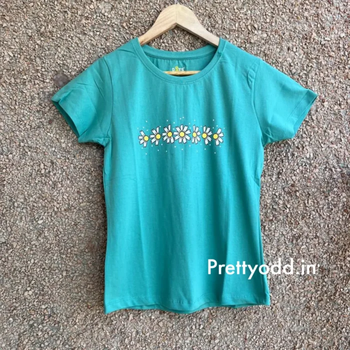 Blue Solid T-Shirt for Women