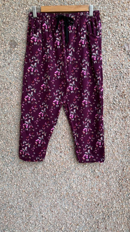Wine Capri Pants for Women