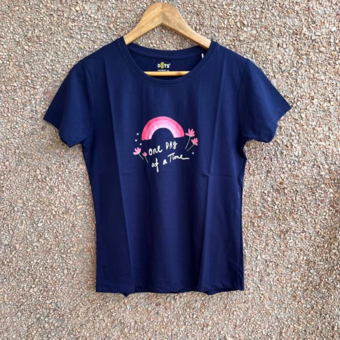 Navy Solid T-Shirt for Women - Elegant & Durable