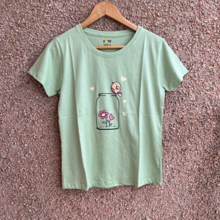 Pista Green Solid T-Shirt
