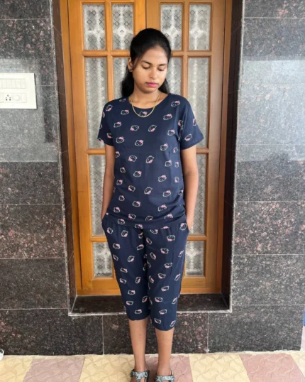 Navy Capri Set