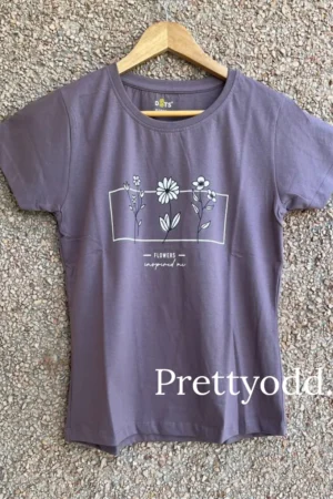 Purple Solid T-Shirt for Women