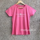Pink Solid T-Shirt for Women
