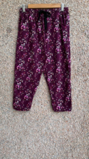 Wine Capri 3/4 Pants for Women