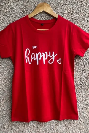 Red Solid T-Shirt for Women
