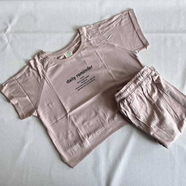 Beige Crop Top And Cargo Pants Set