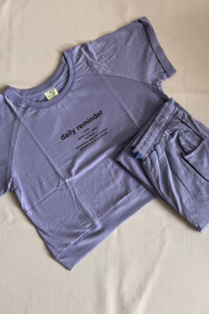 Purple Crop Top And Cargo Pants Set