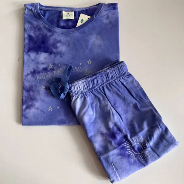 Iris Blue  Tie and Dye shorts sets