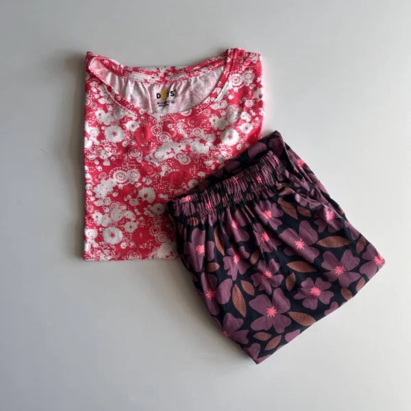 Pink Printed Pyjama Set