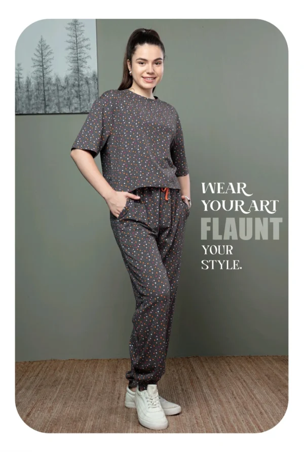 Dark Grey Crop top and jogger Pant Co-Ord Set - Image 2