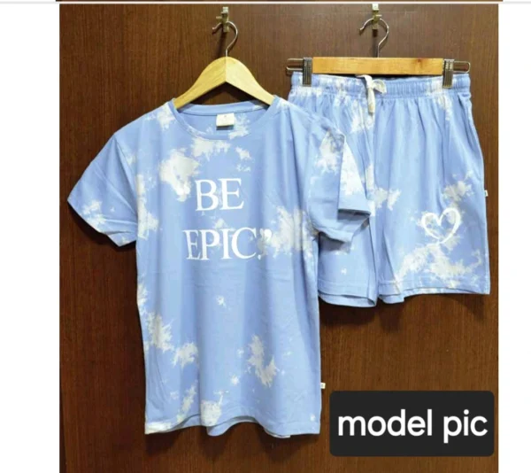 Blue Tie and Dye shorts sets - Image 2