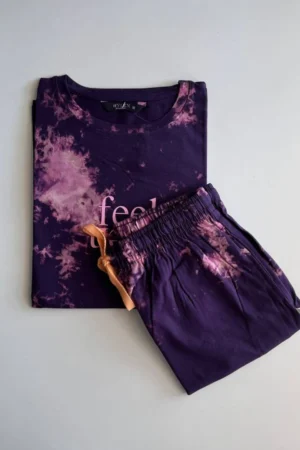 Wine Tie and Dye shorts sets