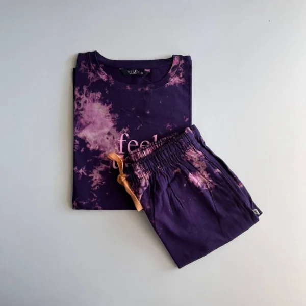 Wine Tie and Dye shorts sets