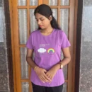 Violet Solid T-Shirt for Women