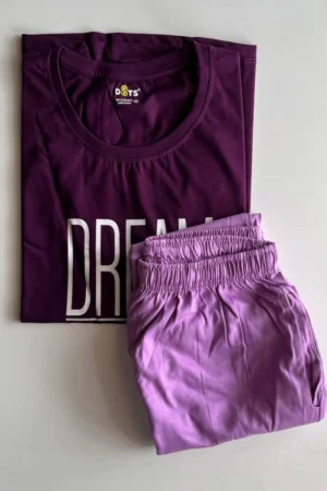Wine Solid Pyjama Set