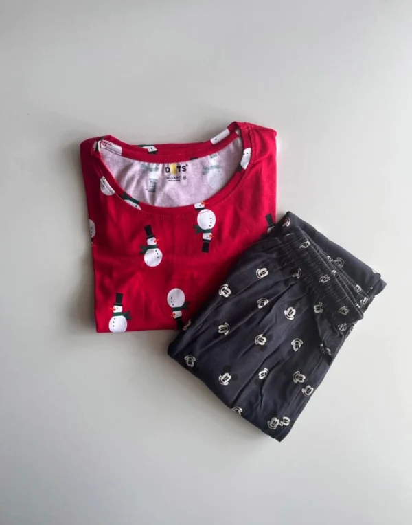Red Printed Pyjama Set