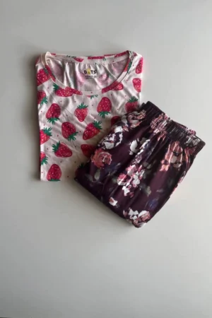 Pink Printed Pyjama Set