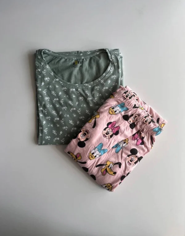 Green Printed Pyjama Set
