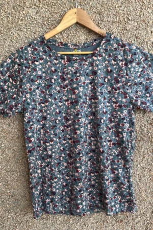 Blue Floral Printed tshirt