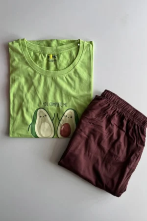 Green Solid Pyjama Set