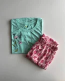 Green solid Pyjama Set