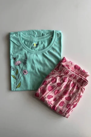 Green Printed Pyjama Set