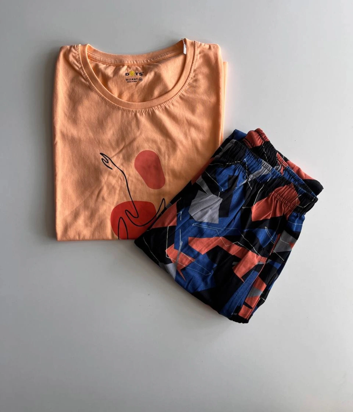 Orange Solid Pyjama Set