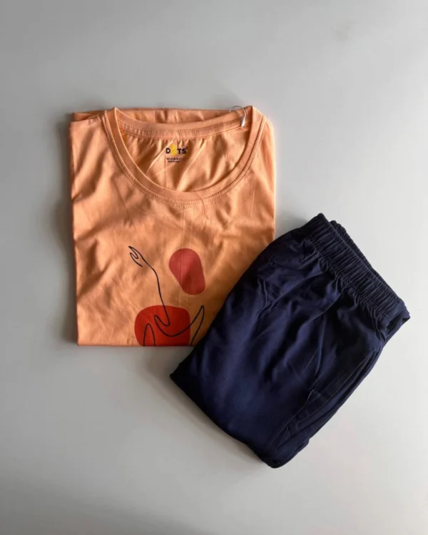 Orange Solid Pyjama Set