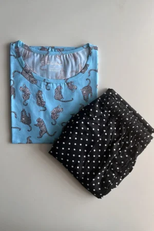 Blue Printed Pyjama Set