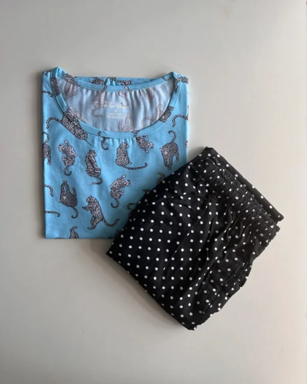 Blue Printed Pyjama Set