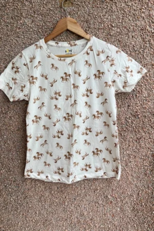 Half White Printed tshirt