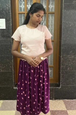 Light pink crop top and skirt