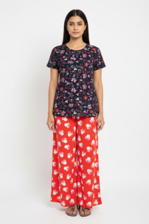 Navy Printed palazzo Set