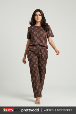 Brown Flower Co-Ord Set