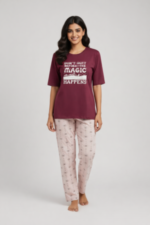 maroon Pyjama Set